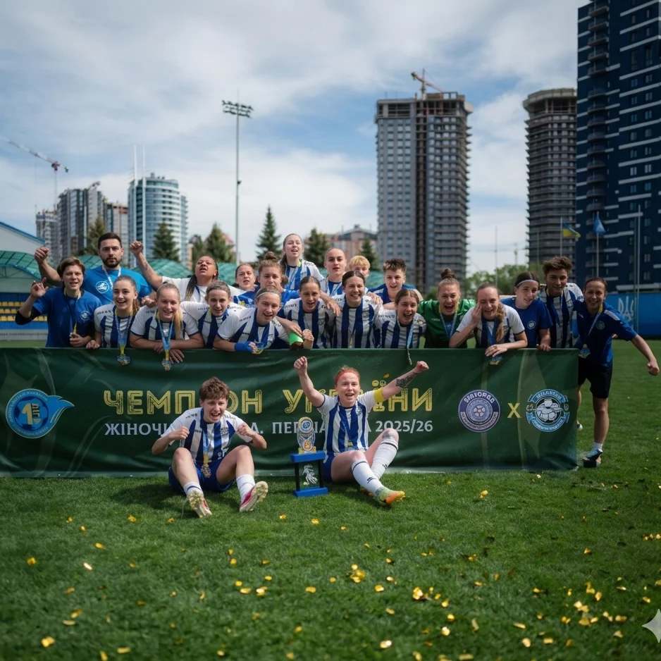 An inspiring image of female soccer players on a vibrant sports field, symbolizing empowerment and team spirit.