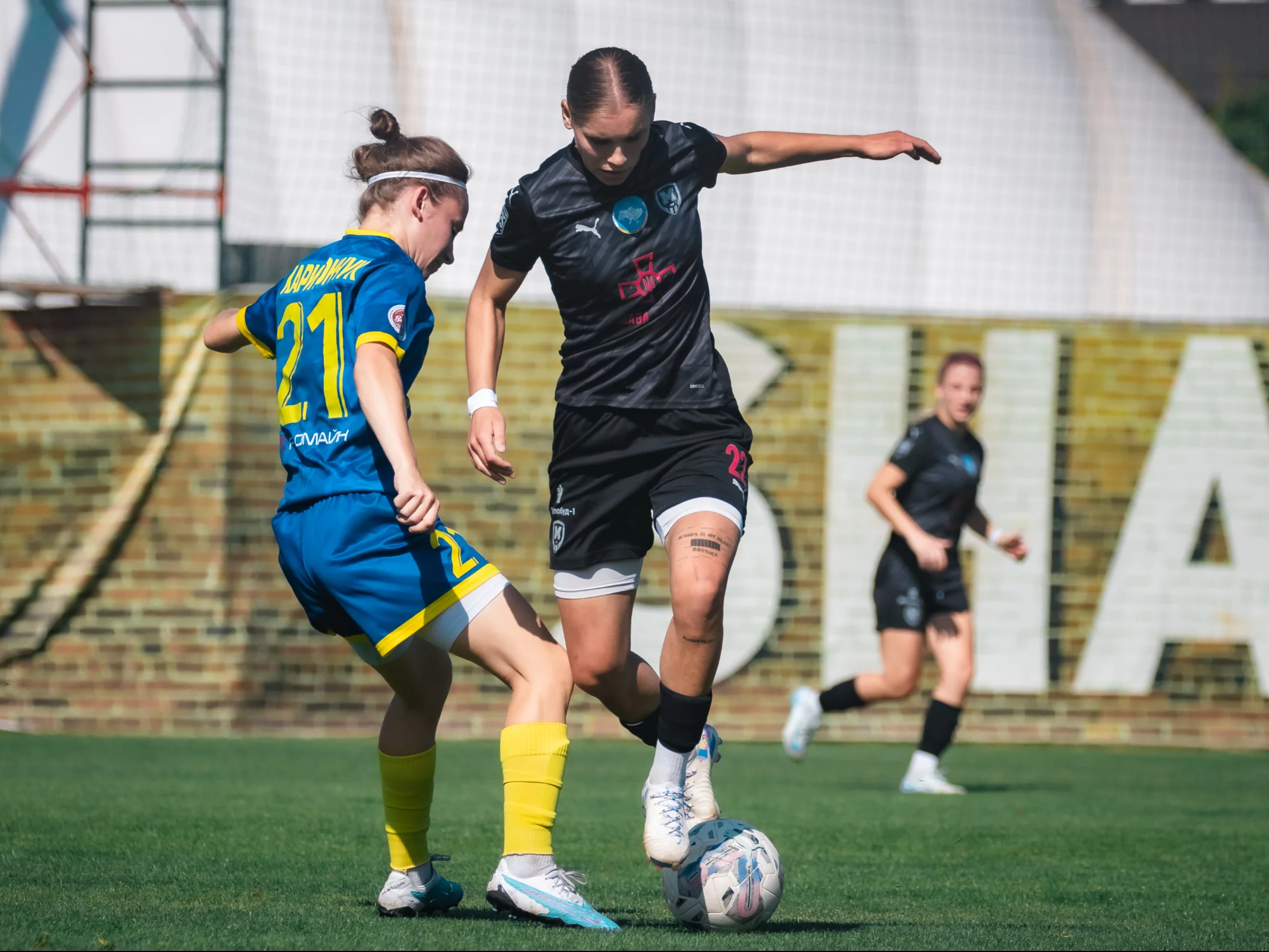 A vibrant array of soccer action shots and community engagement, illustrating the spirit of Women's Football Club Mariupol.