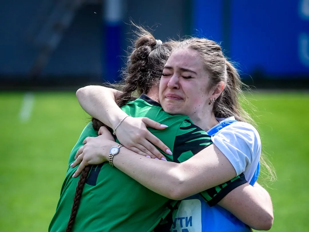 A vibrant array of soccer action shots and community engagement, illustrating the spirit of Women's Football Club Mariupol.